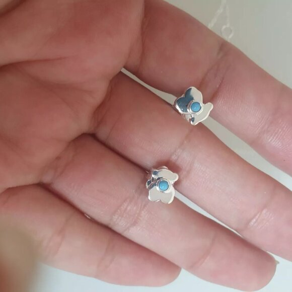 Tous Sterling Silver and Turquoise Necklace and Earrings Set - Picture 6 of 8